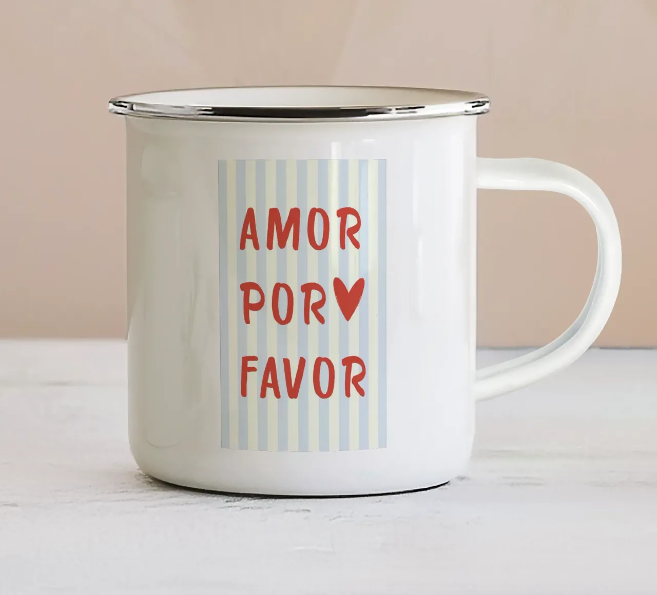 Amore per favore Citazione tazza in smalto da pdigitalprints