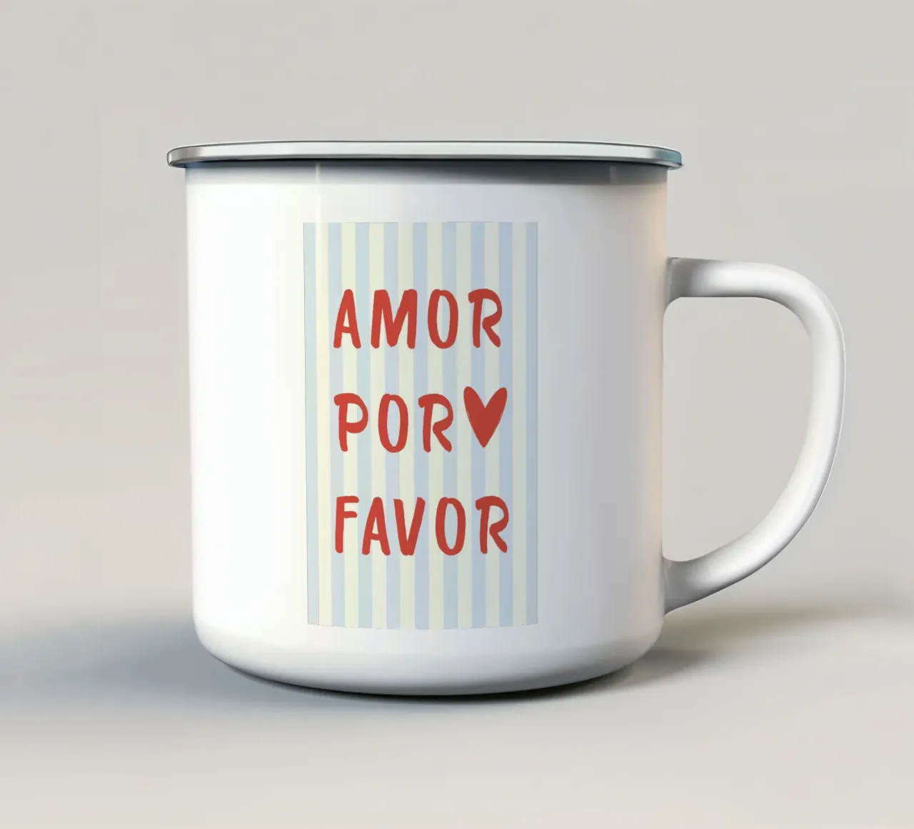 Amore per favore Citazione tazza in smalto da pdigitalprints