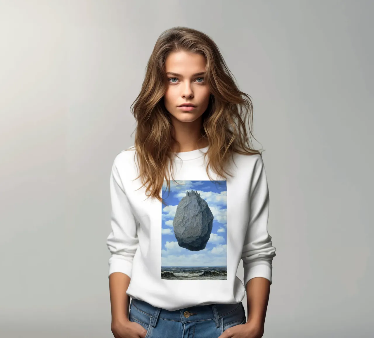Il castello sui Pirenei di René Magritte felpa da Classic Art Prints