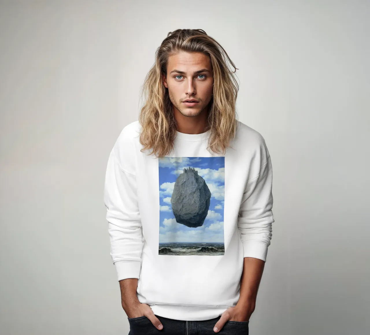 Il castello sui Pirenei di René Magritte felpa da Classic Art Prints