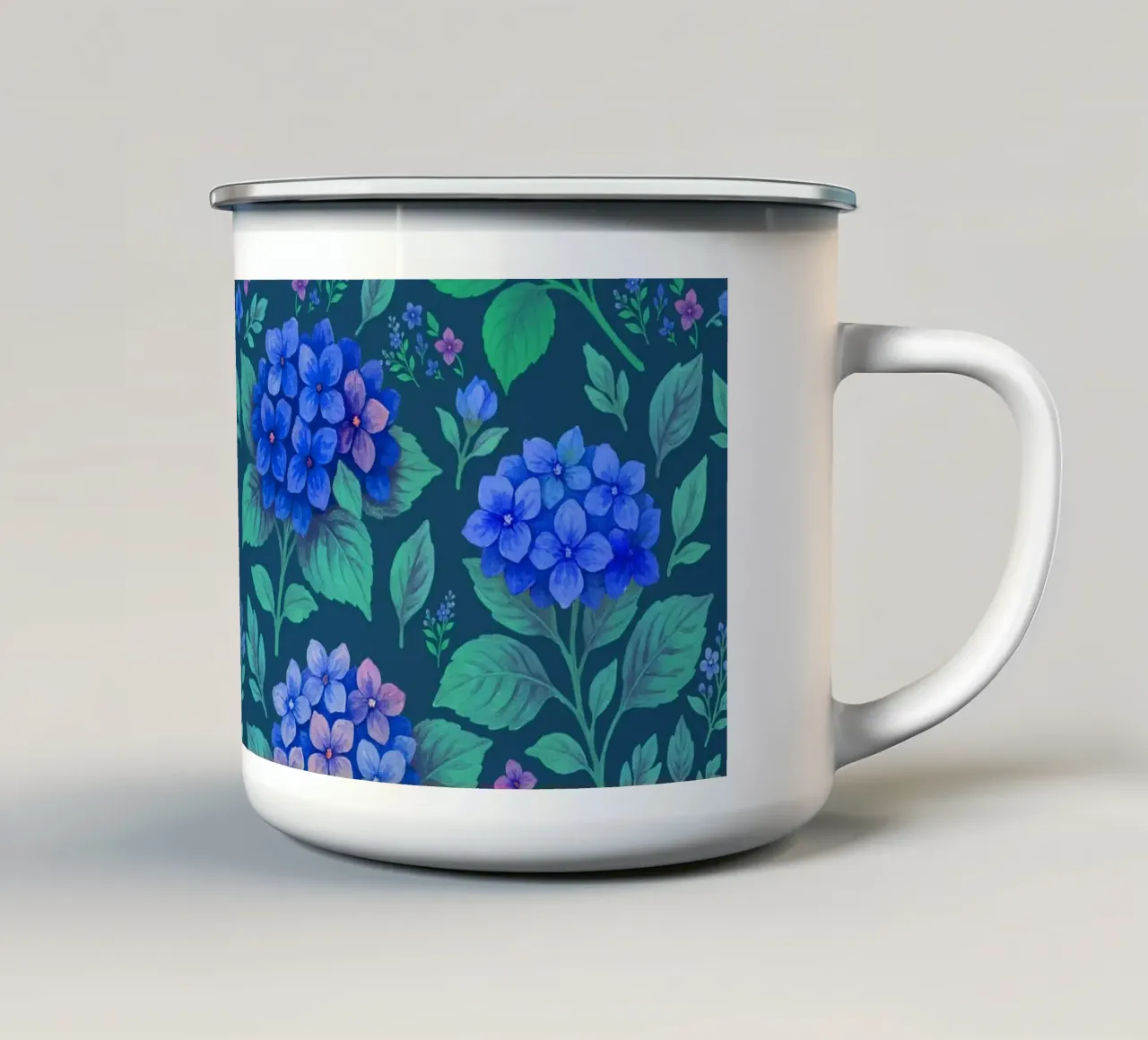 Ortensia blu navy tazza in smalto da SilverPegasus