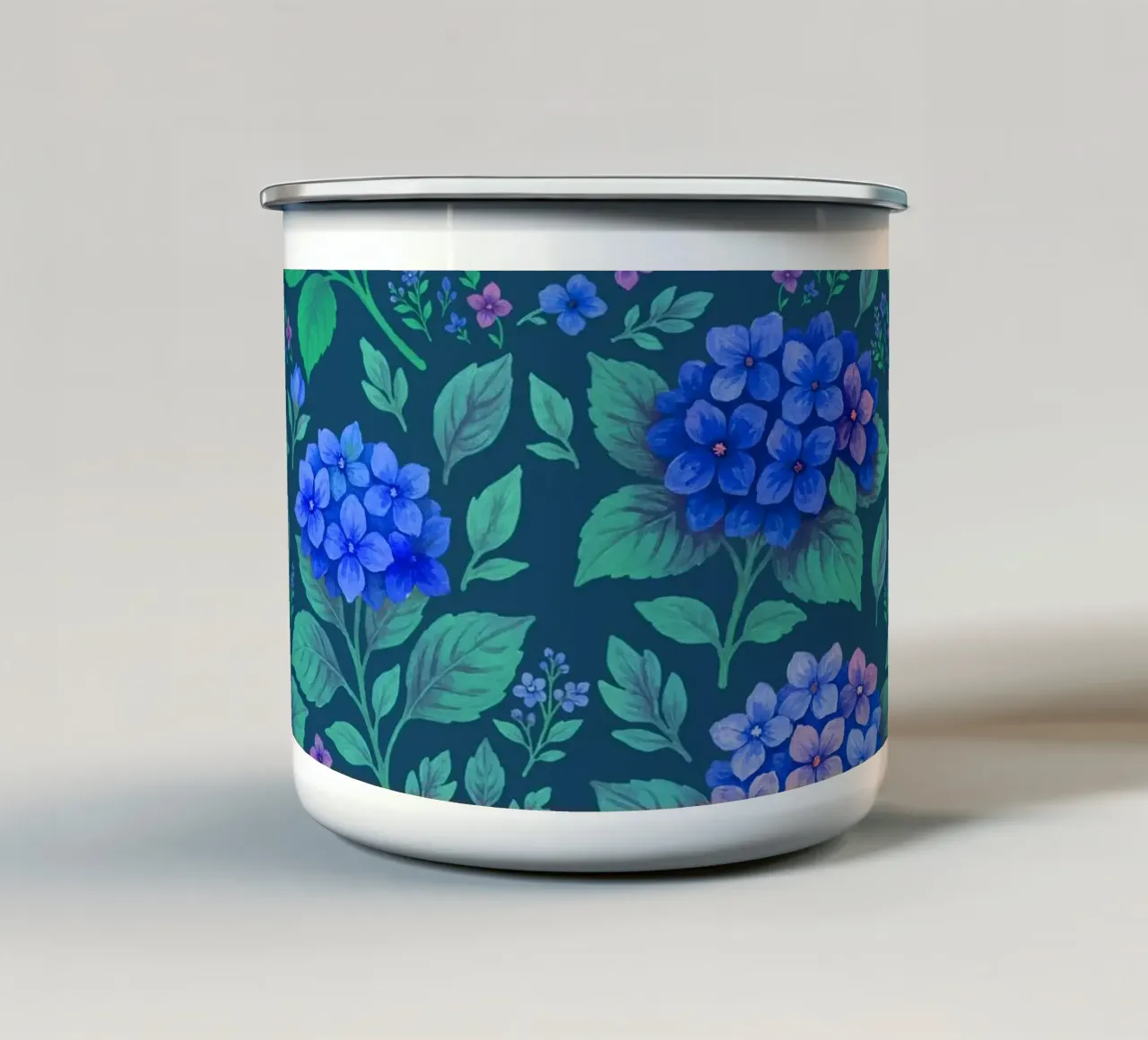 Ortensia blu navy tazza in smalto da SilverPegasus