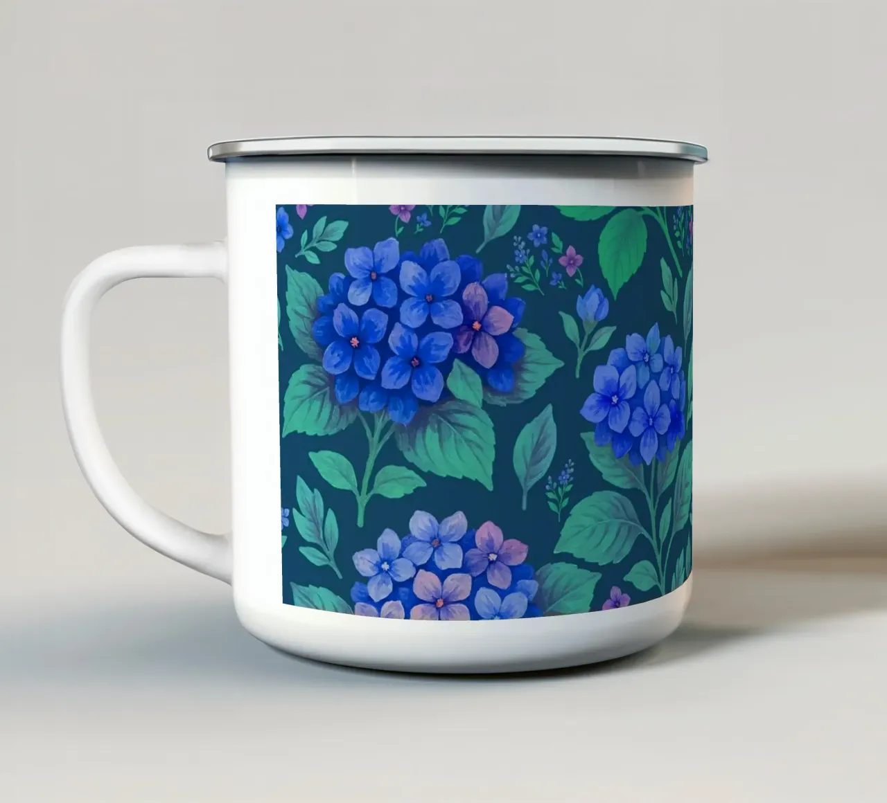 Ortensia blu navy tazza in smalto da SilverPegasus