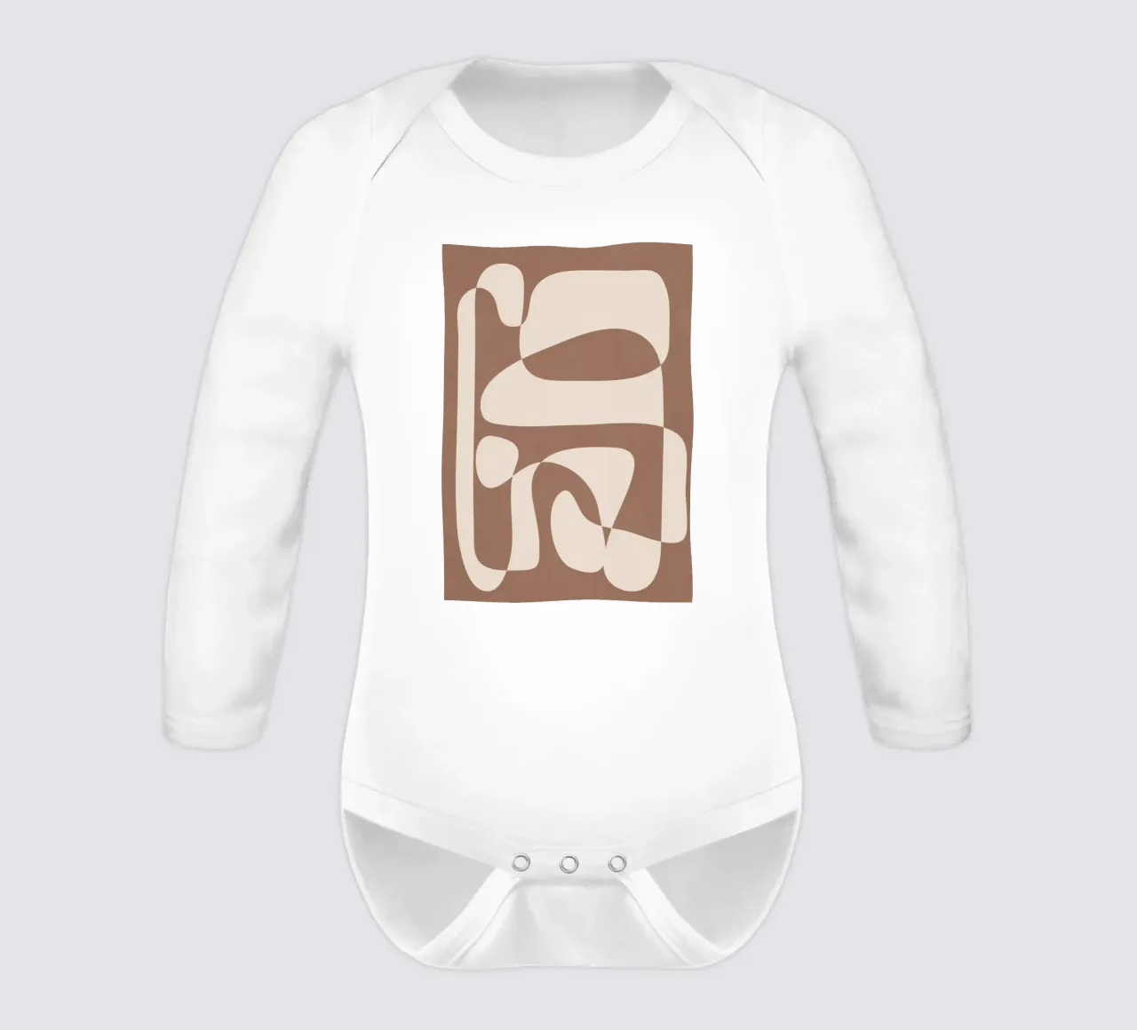 Mocha Modern Abstract 2 body neonato maniche lunghe da Nadjaa