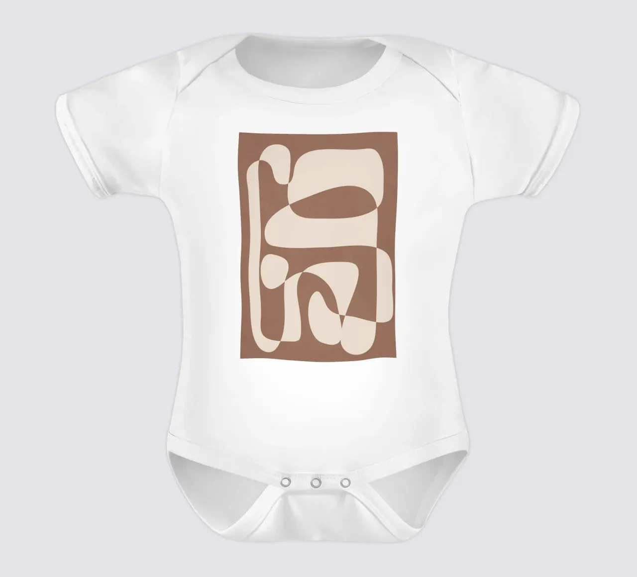 Mocha Modern Abstract 2 babyrompertje korte mouwen van Nadjaa