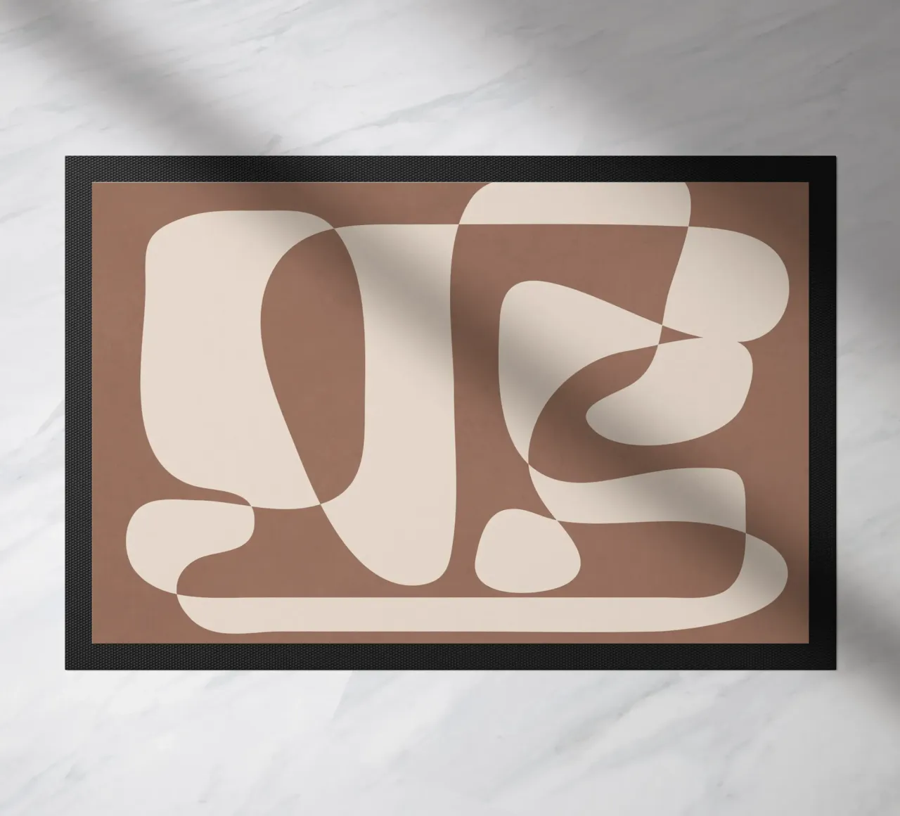 Mocha Modern Abstract 2 felpudo de Nadjaa