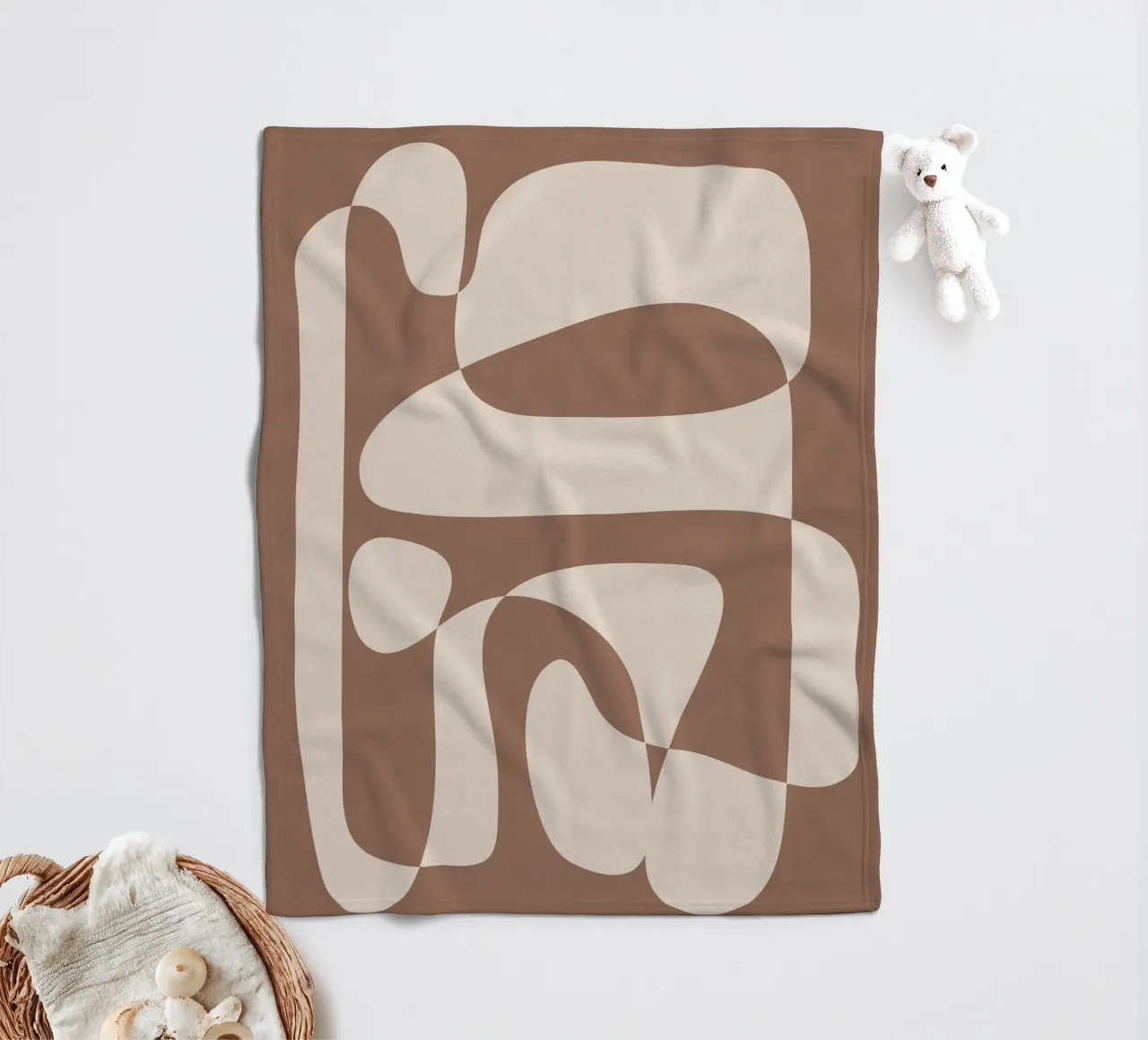 Mocha Modern Abstract 2 coperta in pile da Nadjaa