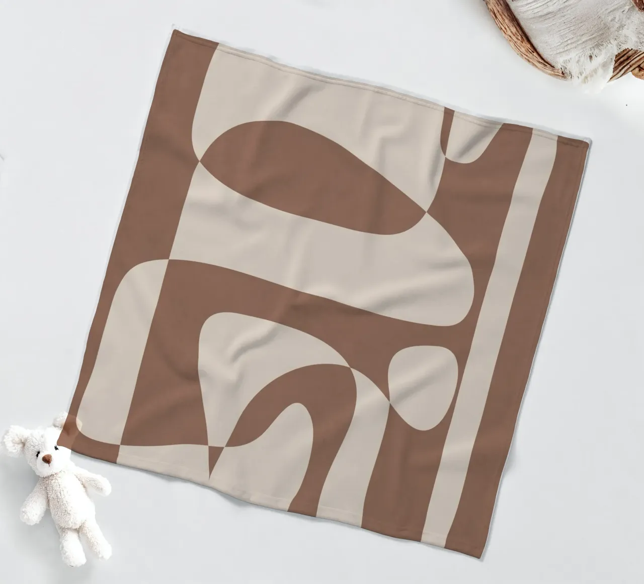 Mocha Modern Abstract 2 coperta in pile da Nadjaa