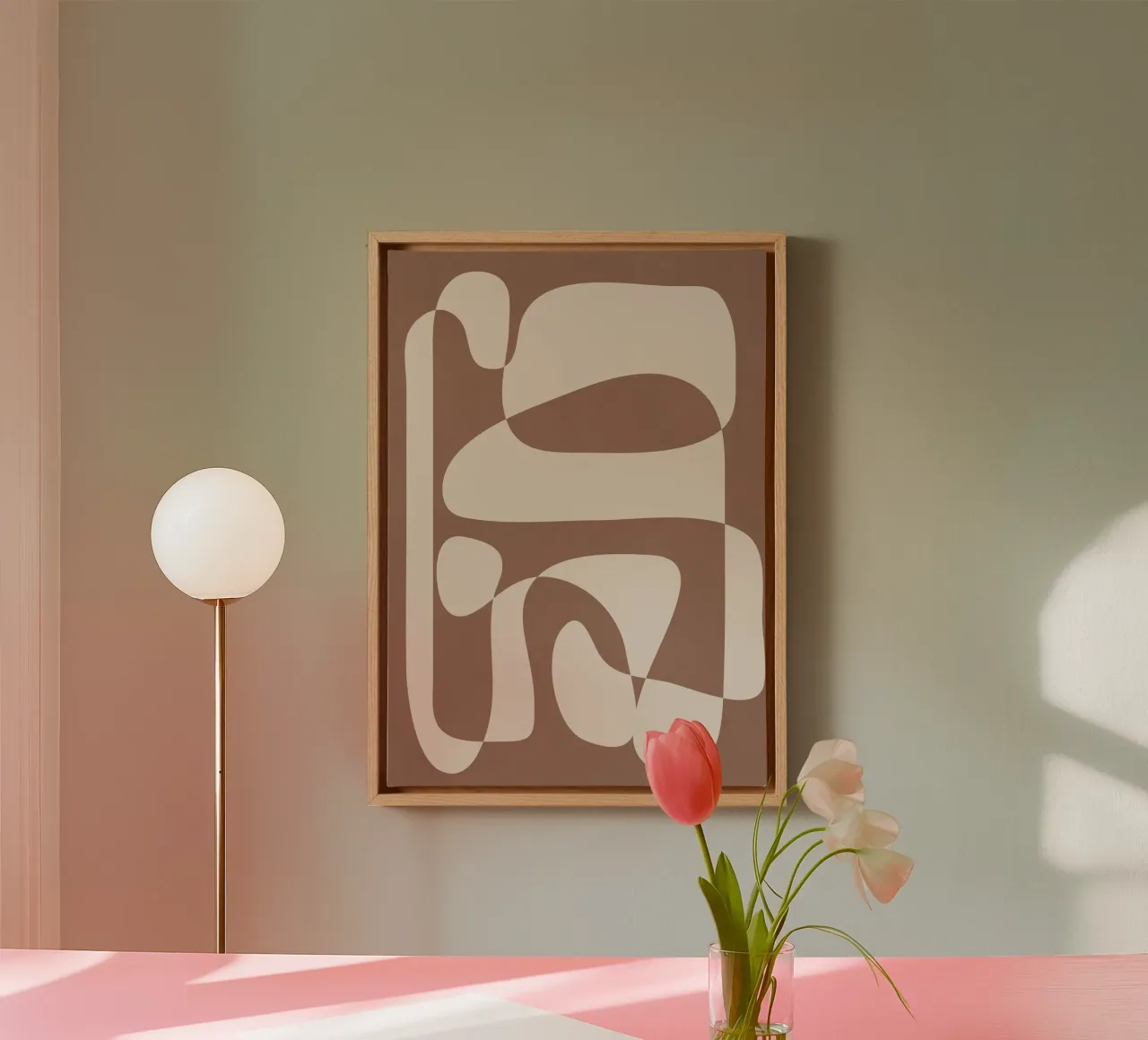 Mocha Modern Abstract 2 canvas van Nadjaa