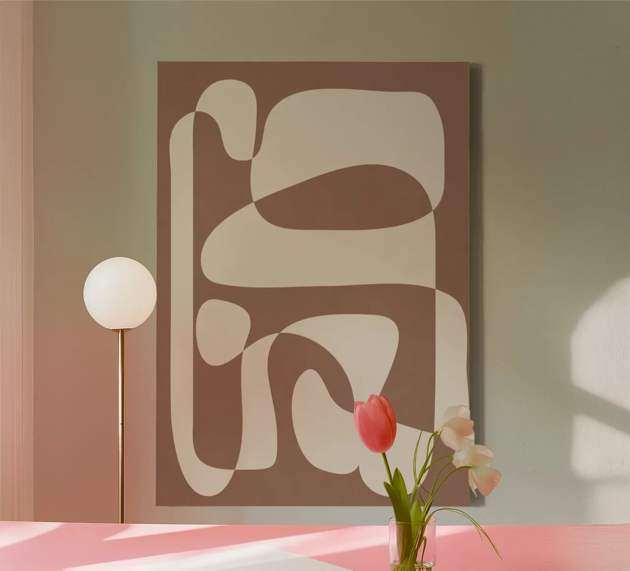 Mocha Modern Abstract 2 canvas van Nadjaa