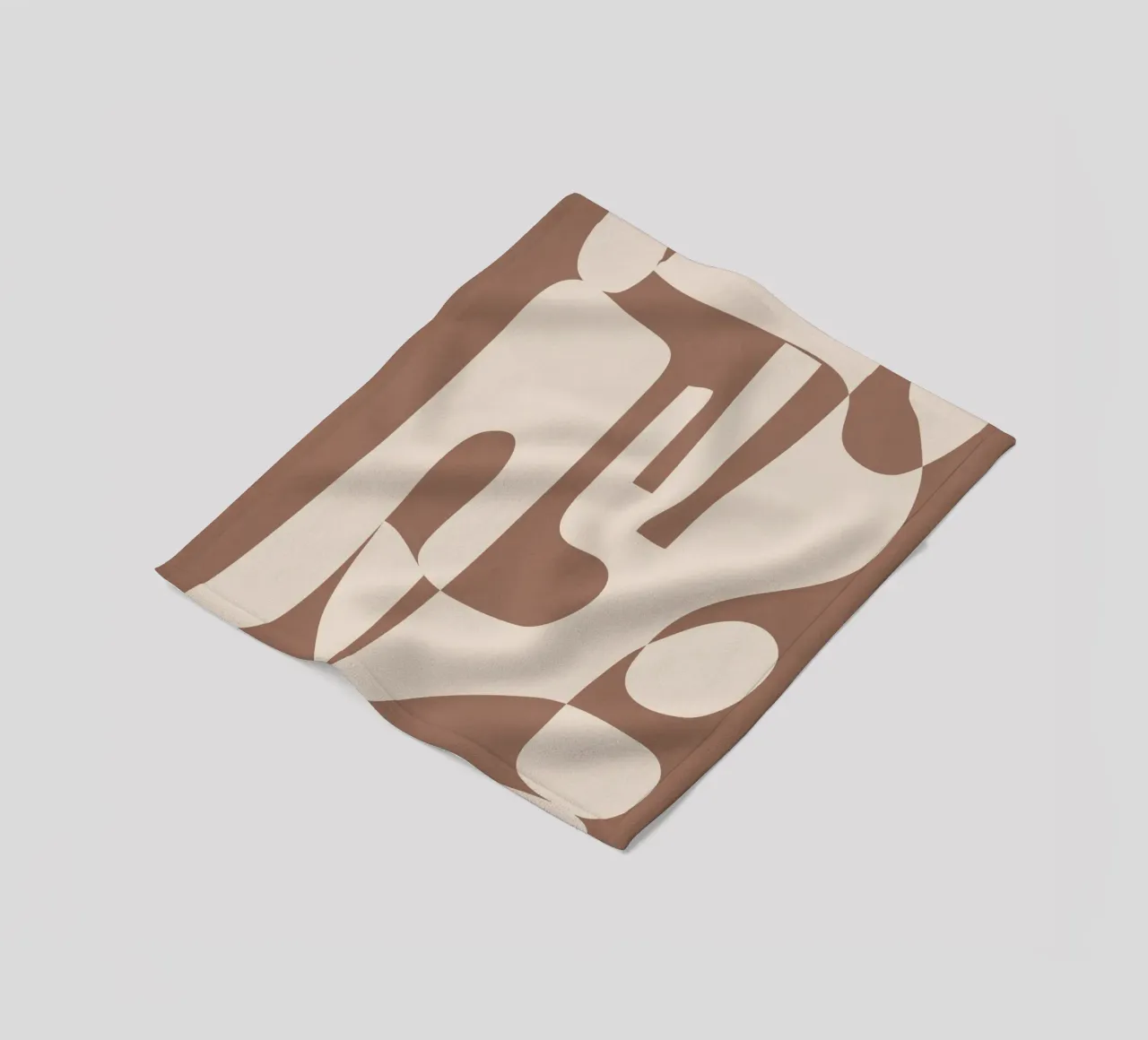 Mocha Modern Abstract 3 coperta in pile da Nadjaa
