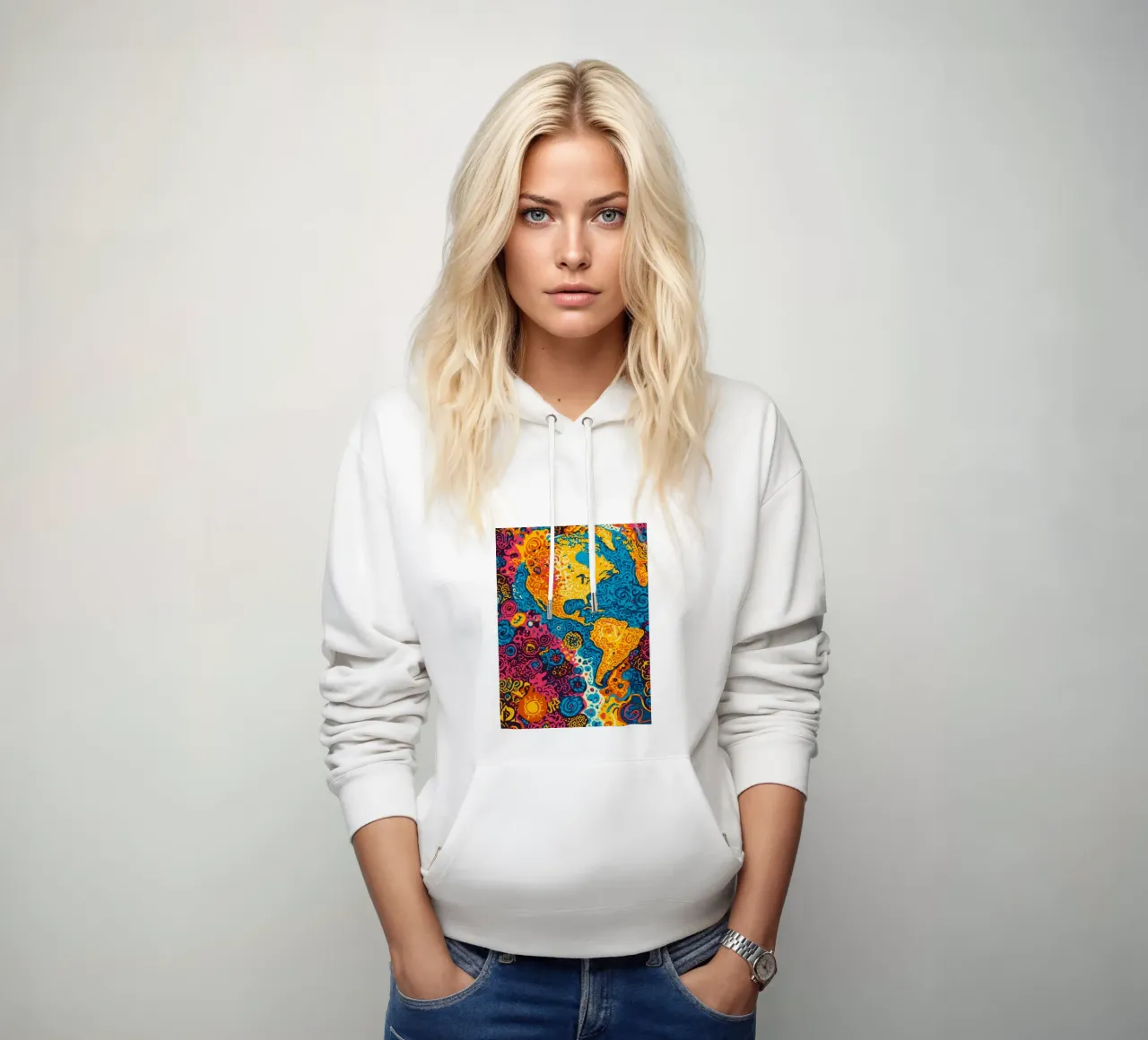 Planet Pattern - Una fusione di arte africana e graffiti felpa con cappuccio da Abstract and Patterns