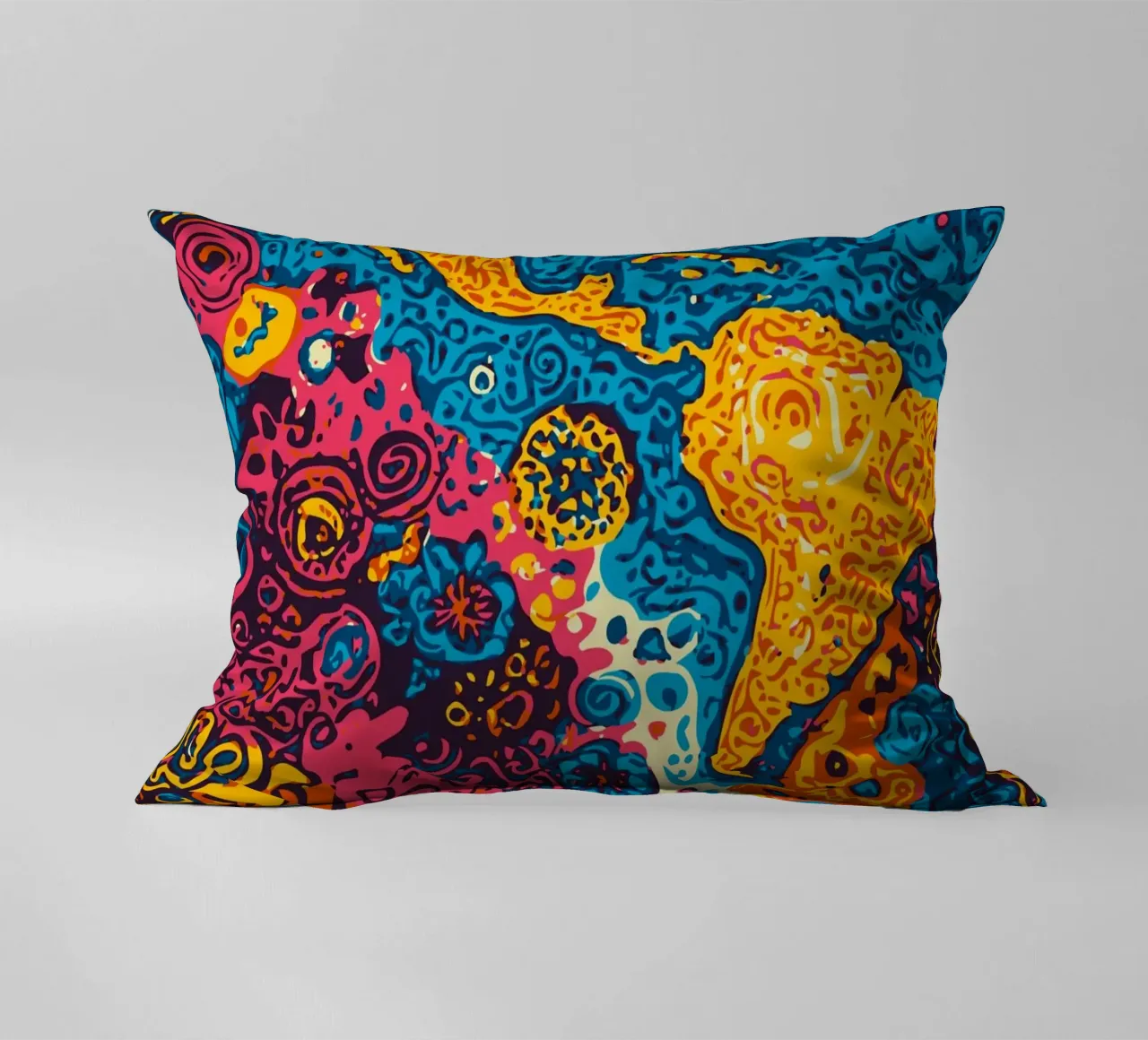 Planet Pattern - Une fusion d'art africain et de graffitis coussin de Abstract and Patterns