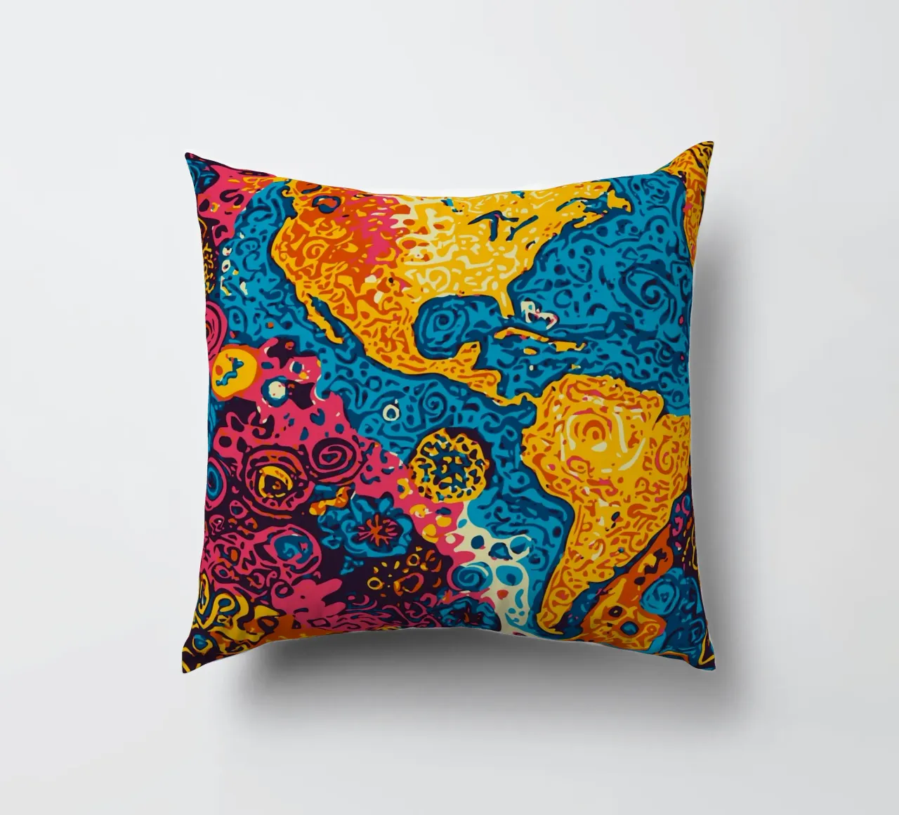 Planet Pattern - Une fusion d'art africain et de graffitis coussin de Abstract and Patterns