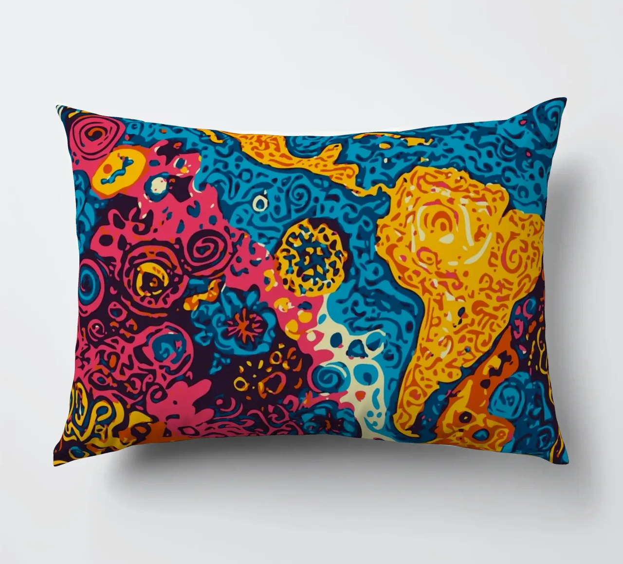 Planet Pattern - Une fusion d'art africain et de graffitis coussin de Abstract and Patterns