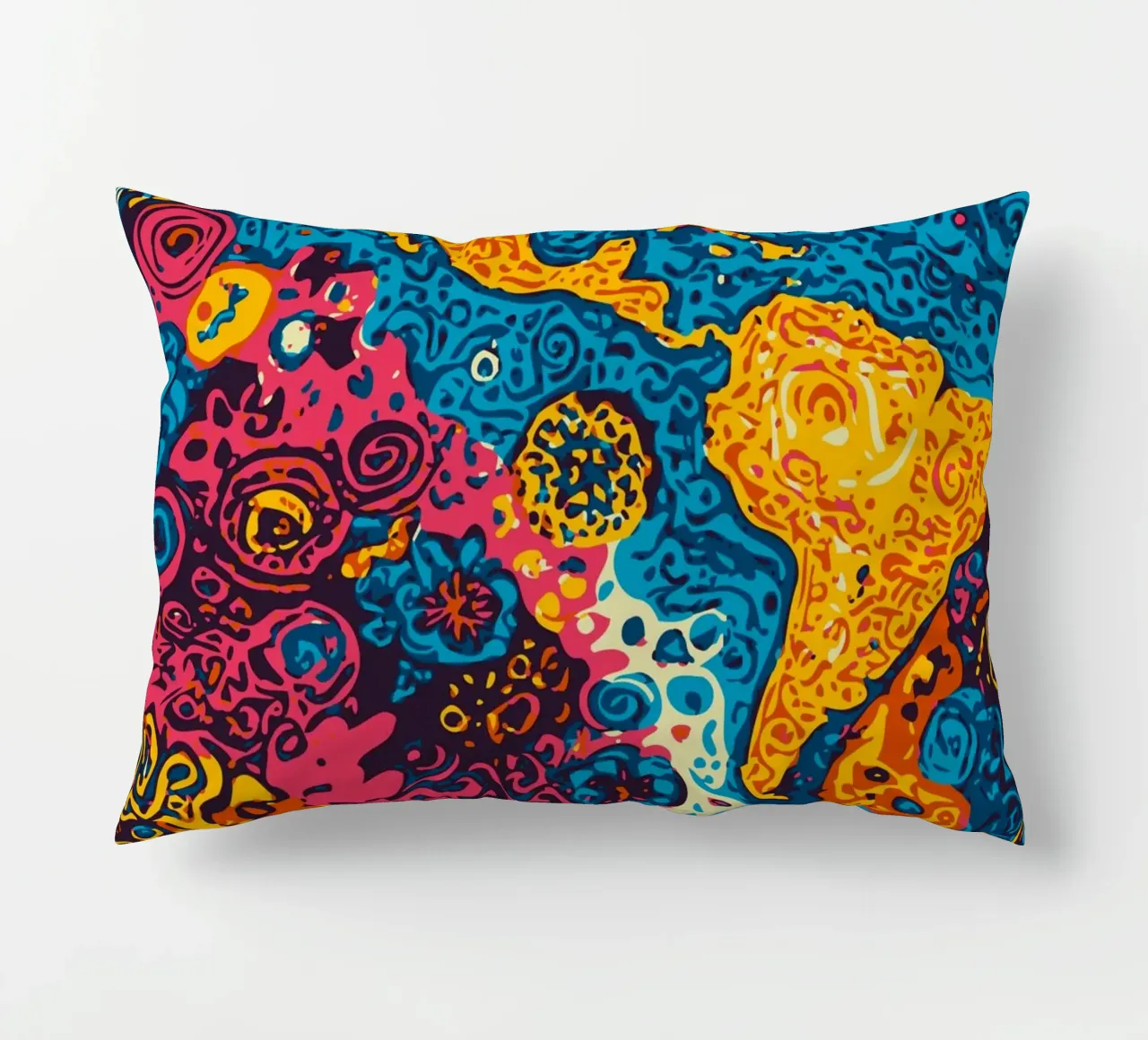 Planet Pattern - Une fusion d'art africain et de graffitis coussin de Abstract and Patterns