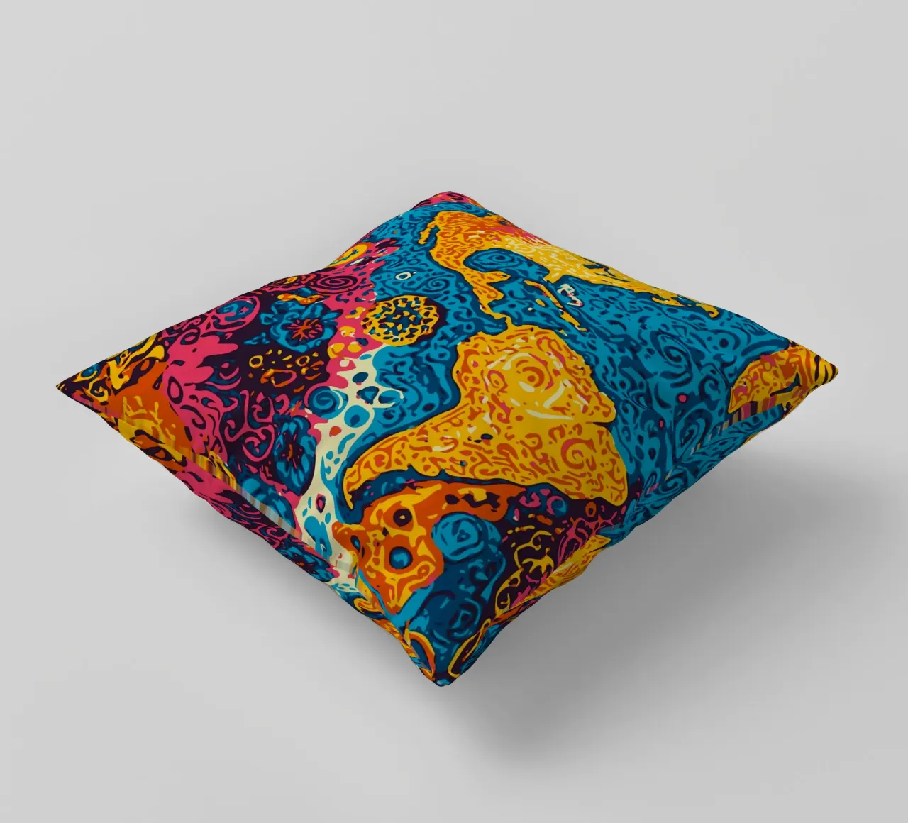 Planet Pattern - Une fusion d'art africain et de graffitis coussin de Abstract and Patterns