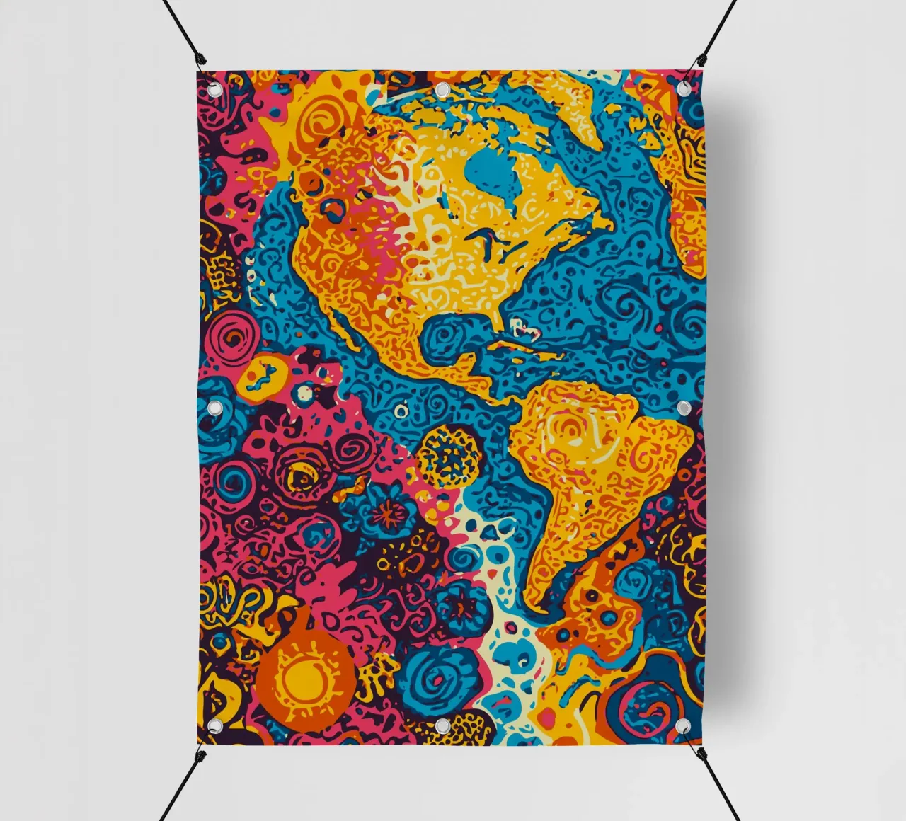 Planet Pattern - Una fusione di arte africana e graffiti telo in pvc da Abstract and Patterns