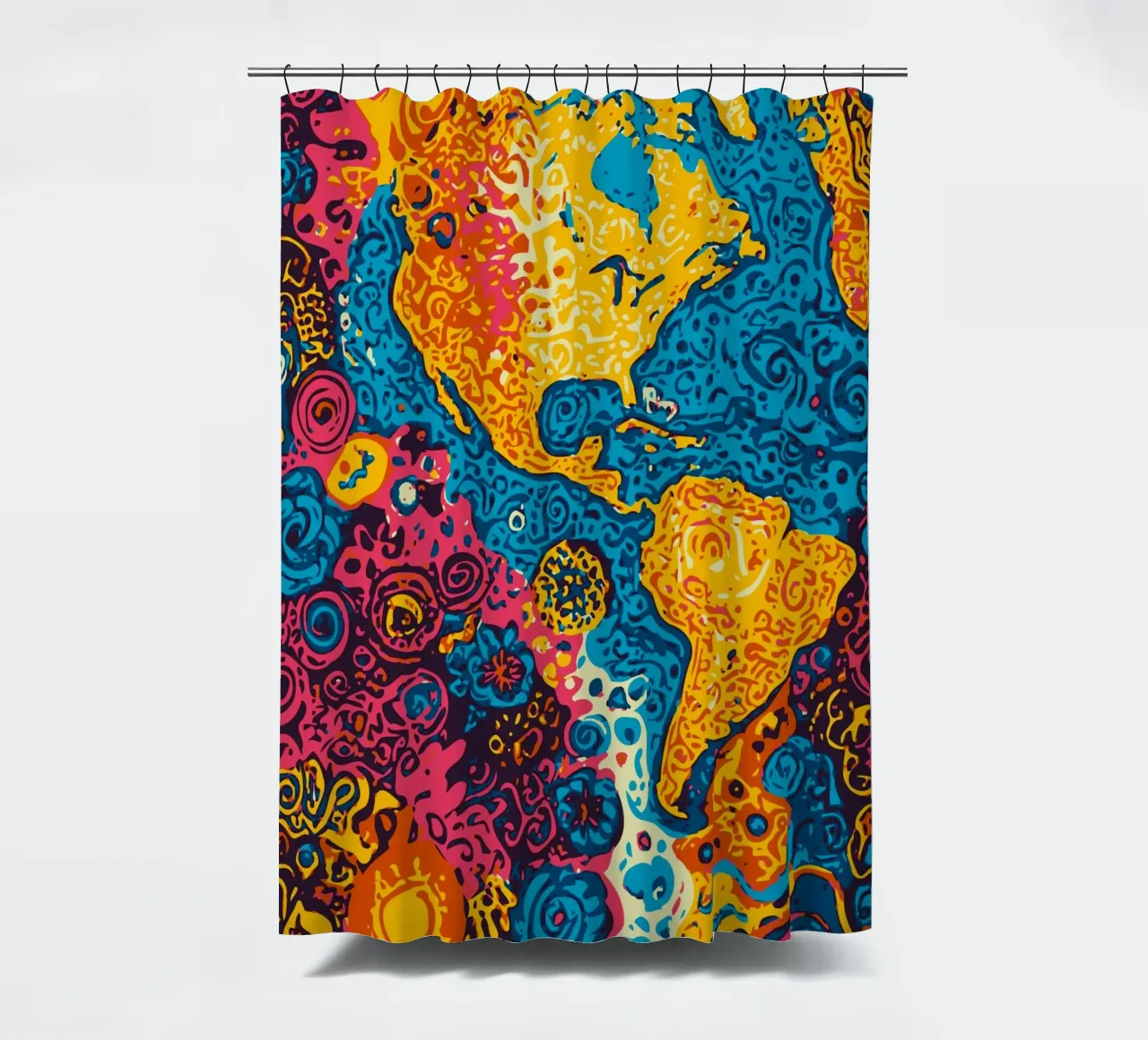 Planet Pattern - Una fusione di arte africana e graffiti tenda da doccia da Abstract and Patterns