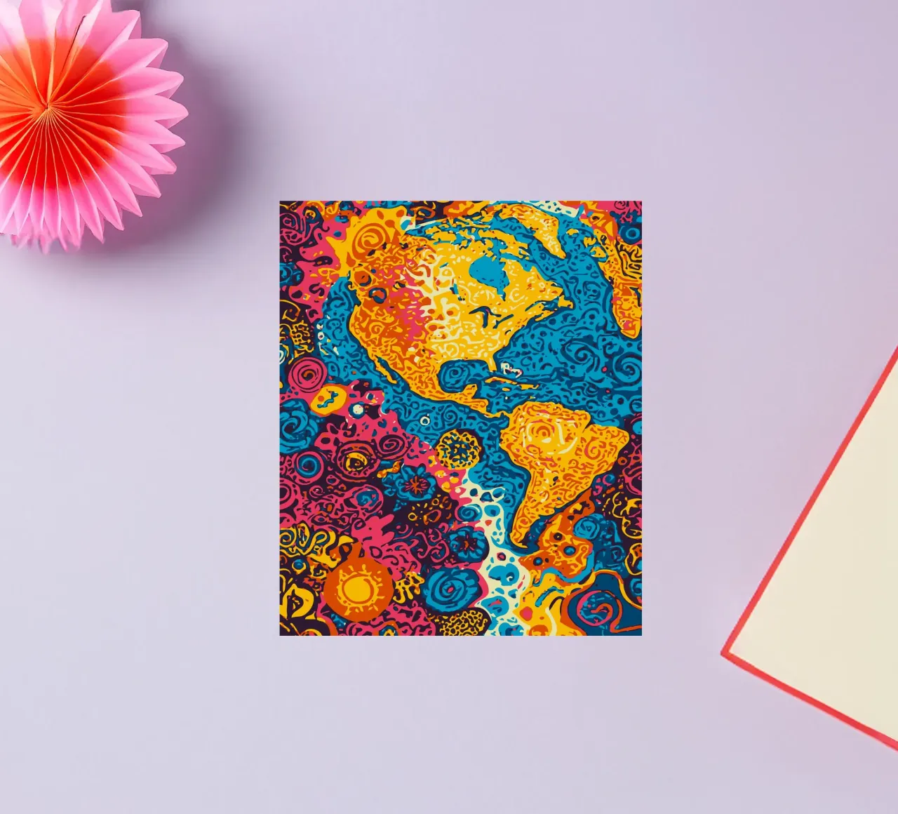 Planet Pattern - Una fusione di arte africana e graffiti adesivo da Abstract and Patterns