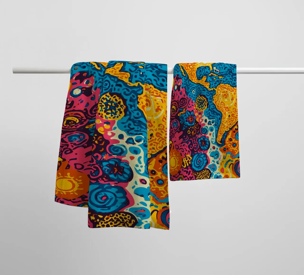 Planet Pattern - Una fusione di arte africana e graffiti asciugamano da bagno da Abstract and Patterns