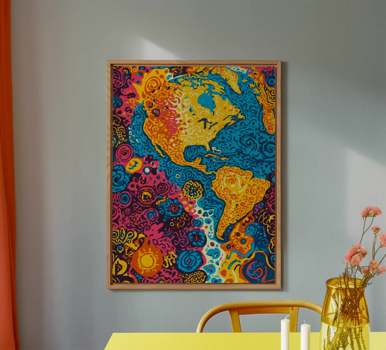 Planet Pattern - Una fusione di arte africana e graffiti pannello forex da Abstract and Patterns