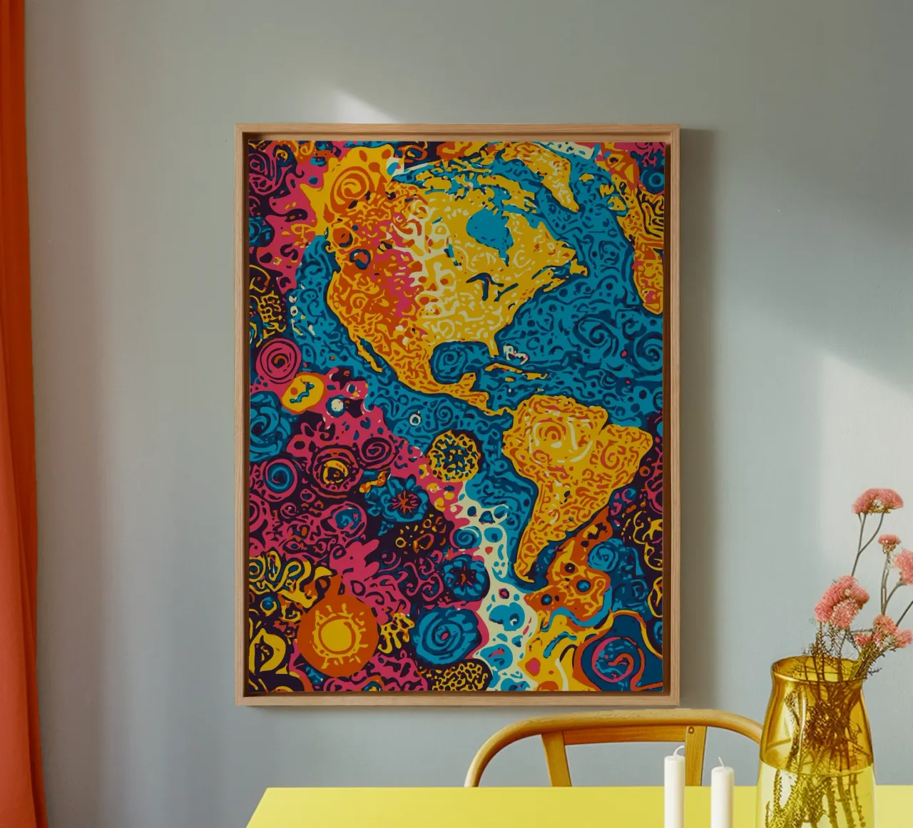 Planet Pattern - Una fusione di arte africana e graffiti tela da Abstract and Patterns