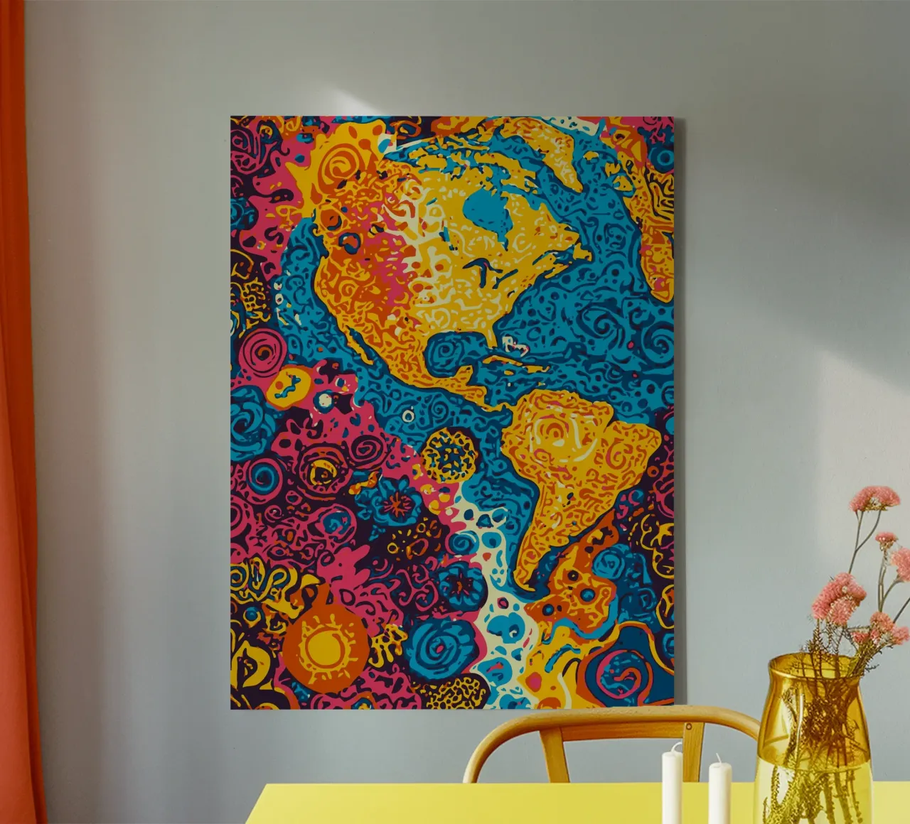 Planet Pattern - Una fusione di arte africana e graffiti tela da Abstract and Patterns