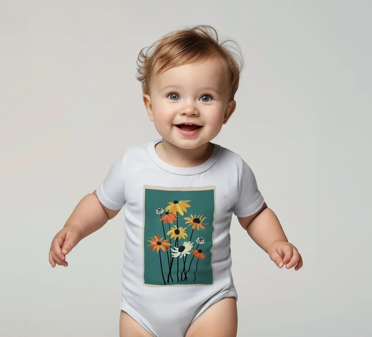 Abstract Flower Garden body neonato maniche corte da Nadjaa