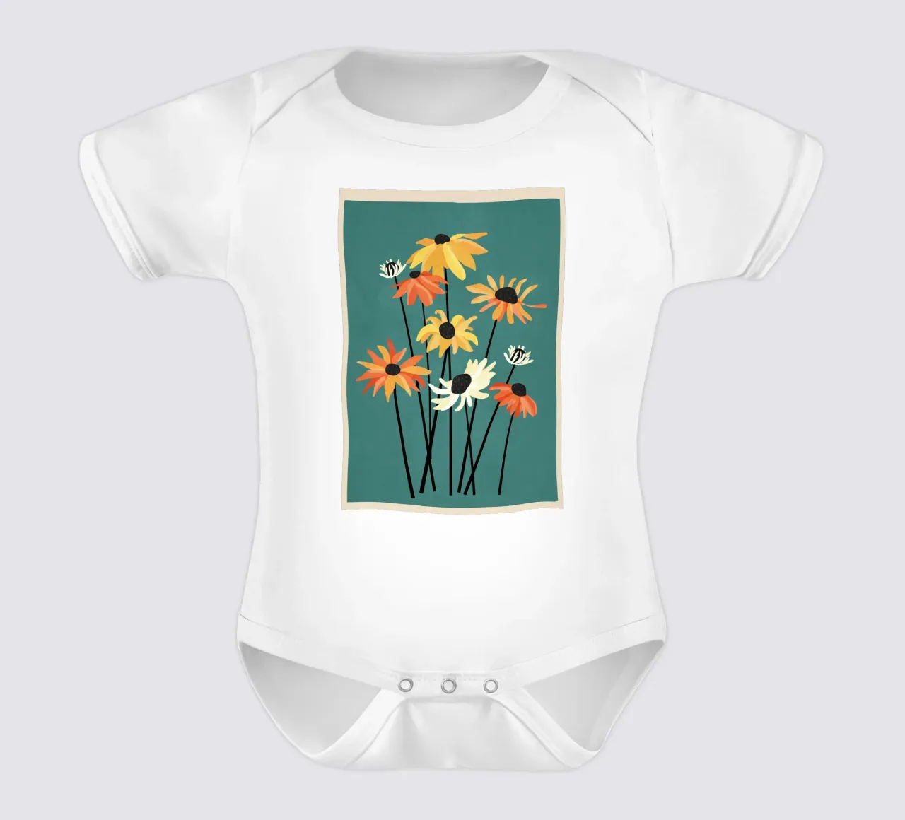 Abstract Flower Garden body neonato maniche corte da Nadjaa