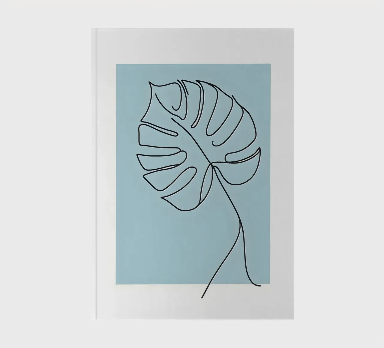 Minimalist Line Drawing of Monstera Leaf notebook by Bloom And Brush