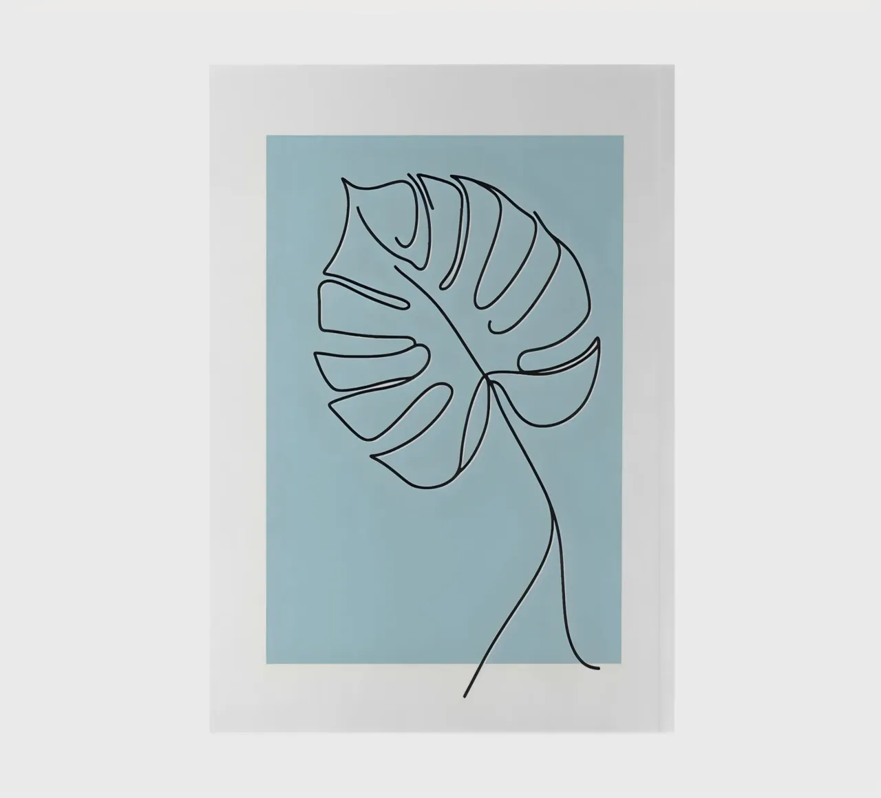 Minimalist Line Drawing of Monstera Leaf notebook by Bloom And Brush