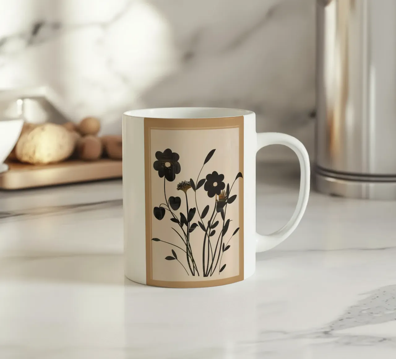 Abstract Art Minimal Flowers 1 tazza in ceramica da Nadjaa