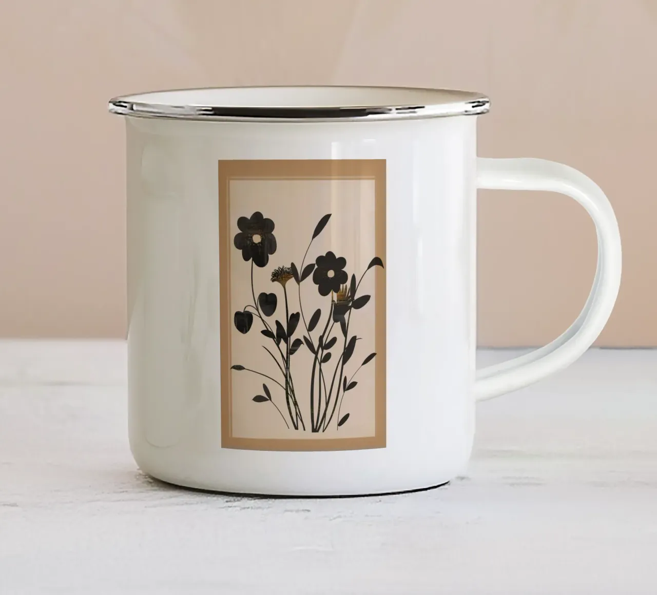 Abstract Art Minimal Flowers 1 tazza in smalto da Nadjaa