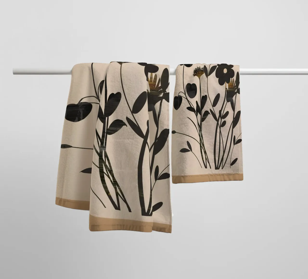 Abstract Art Minimal Flowers 1 asciugamano da bagno da Nadjaa