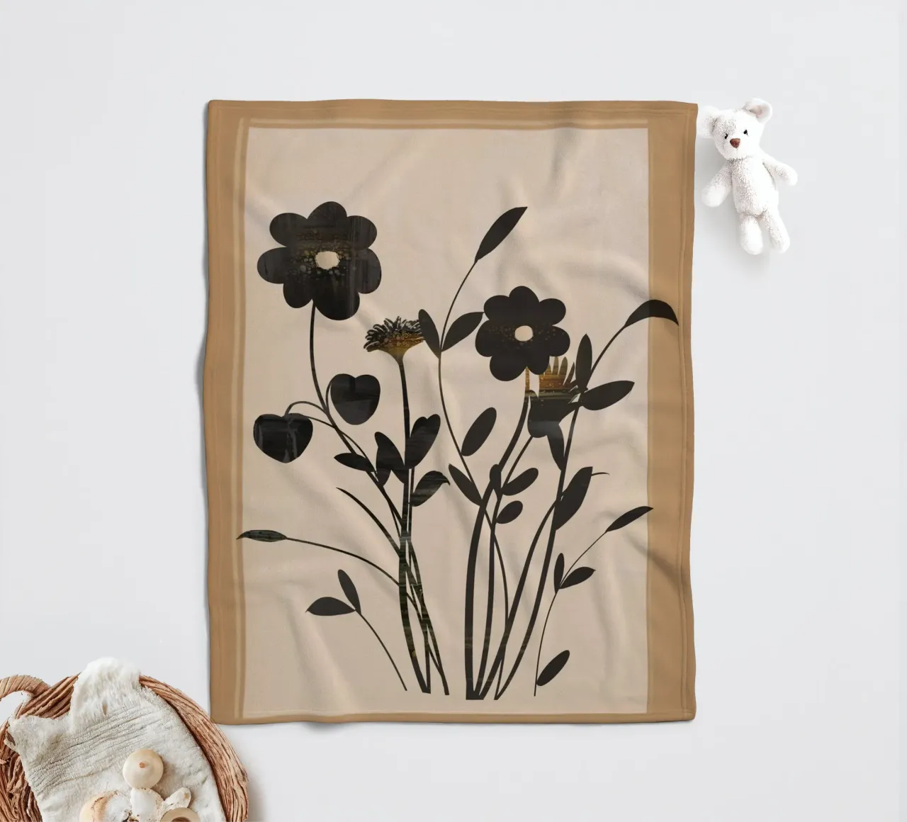 Abstract Art Minimal Flowers 1 coperta in pile da Nadjaa