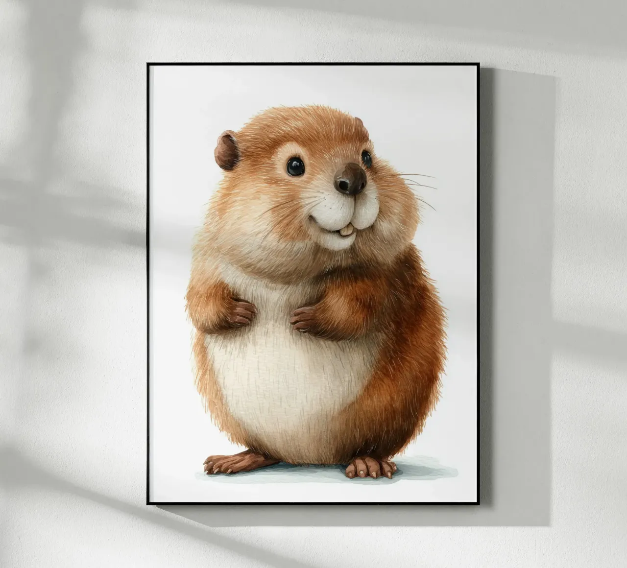 Affiche castor mignon aquarelle plexiglass da Kid’s Dream