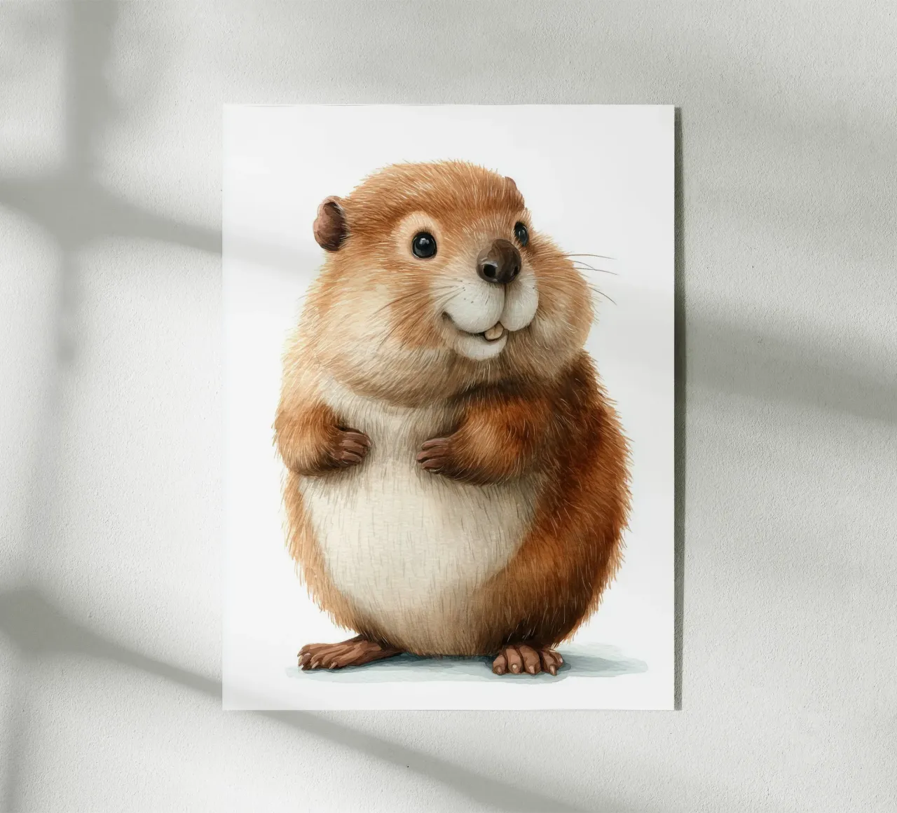 Affiche castor mignon aquarelle plexiglass da Kid’s Dream