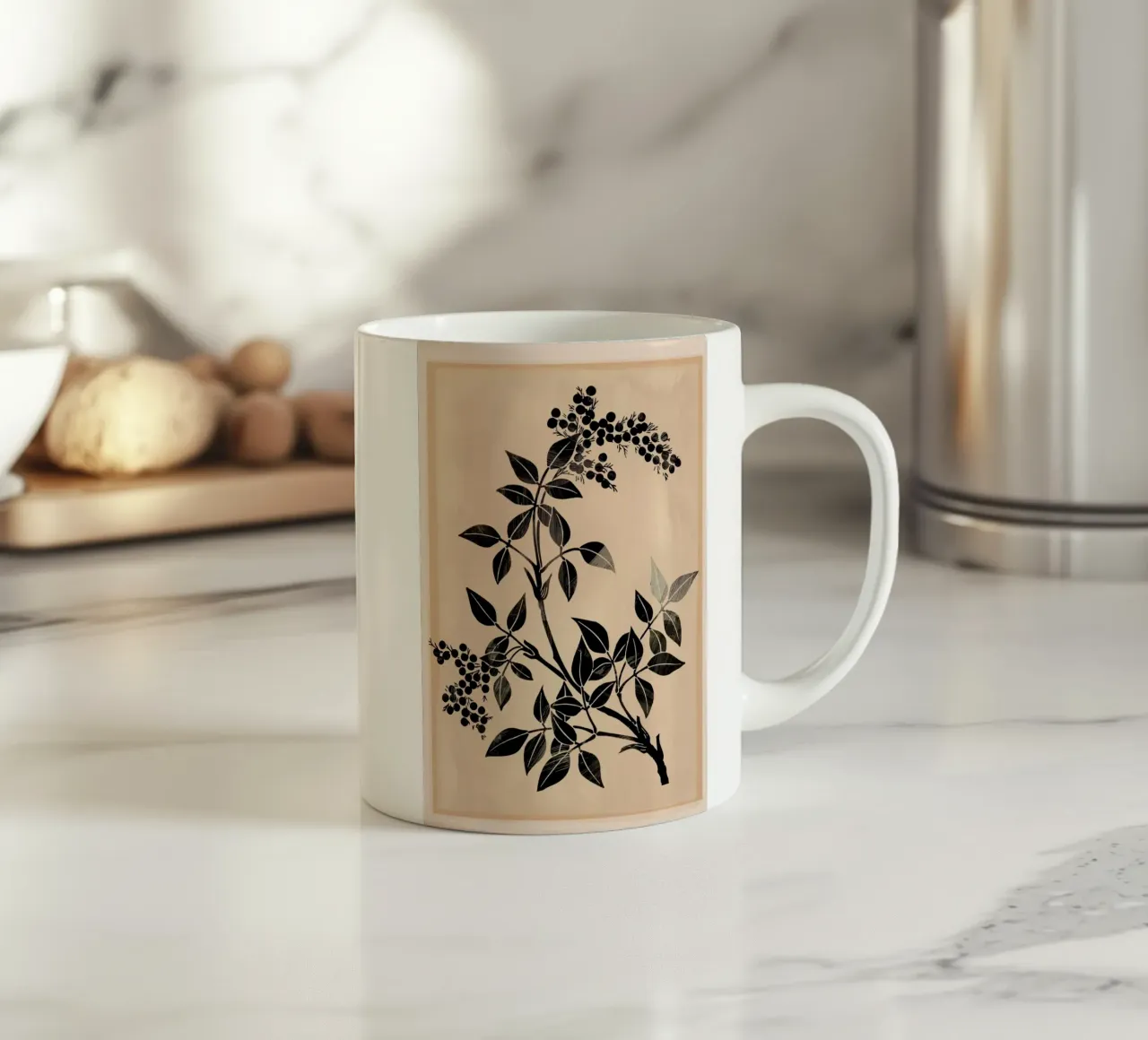 Abstract Art Minimal Plant 5 tazza in ceramica da Nadjaa