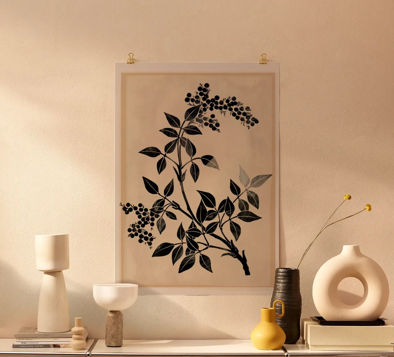 Abstract Art Minimal Plant 5 carta hahnemühle da Nadjaa