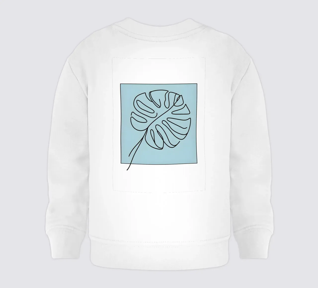 Disegno lineare minimalista di una foglia di Monstera felpa neonato da Bloom And Brush