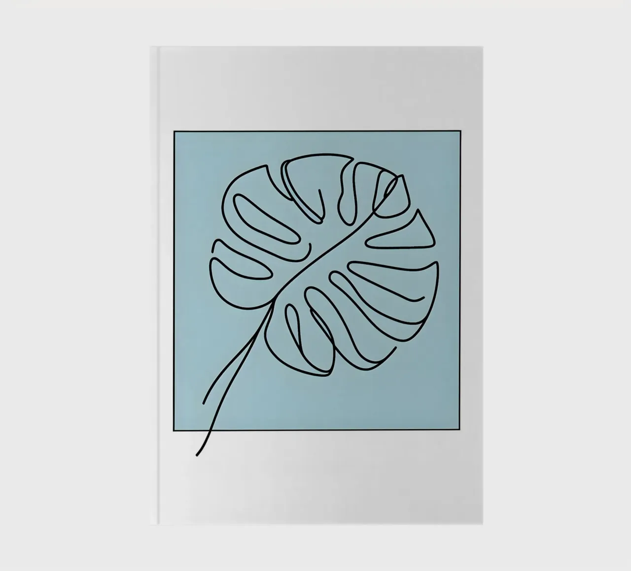 Minimalist Line Drawing of Monstera Leaf notebook by Bloom And Brush