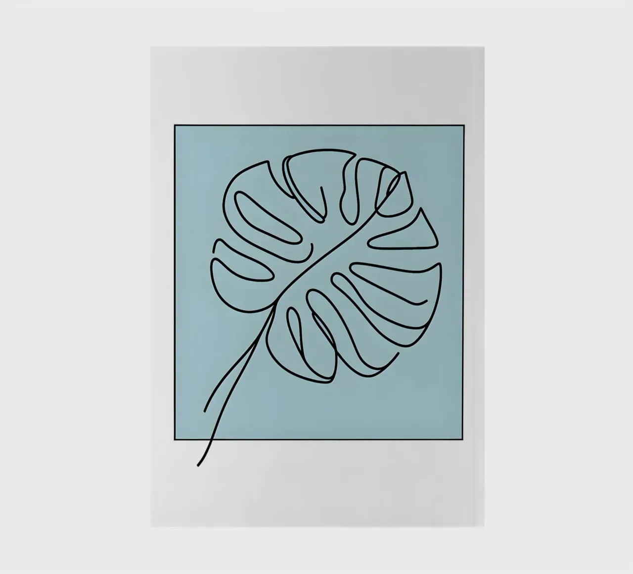 Minimalist Line Drawing of Monstera Leaf notebook by Bloom And Brush
