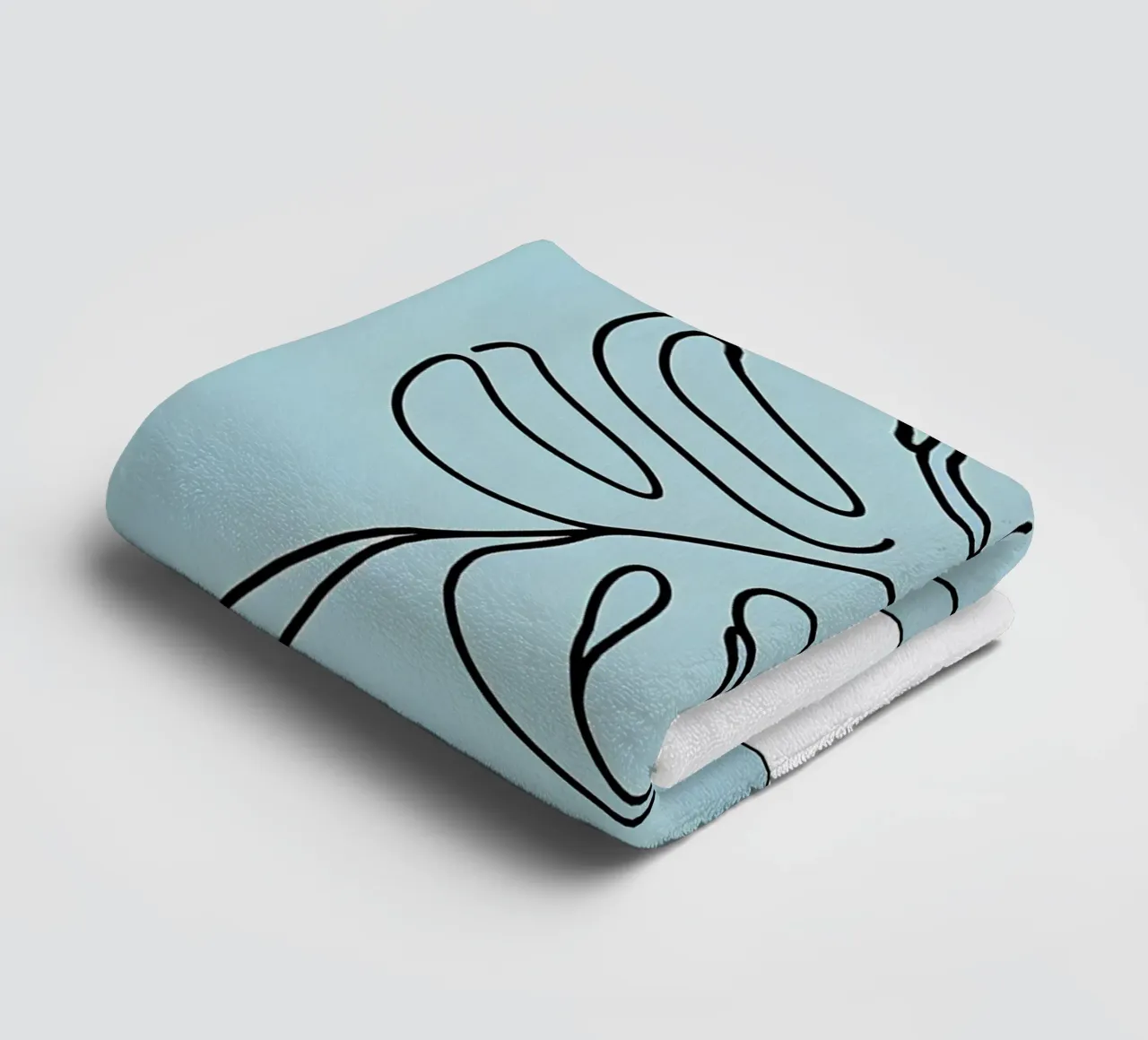 Minimalist Line Drawing of Monstera Leaf towel by Bloom And Brush