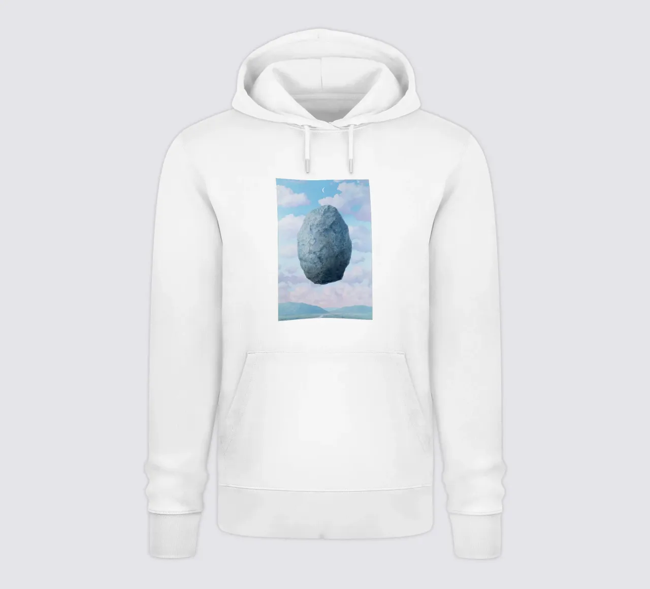 Boulder in the Sky Magritte felpa con cappuccio da Classic Art Prints
