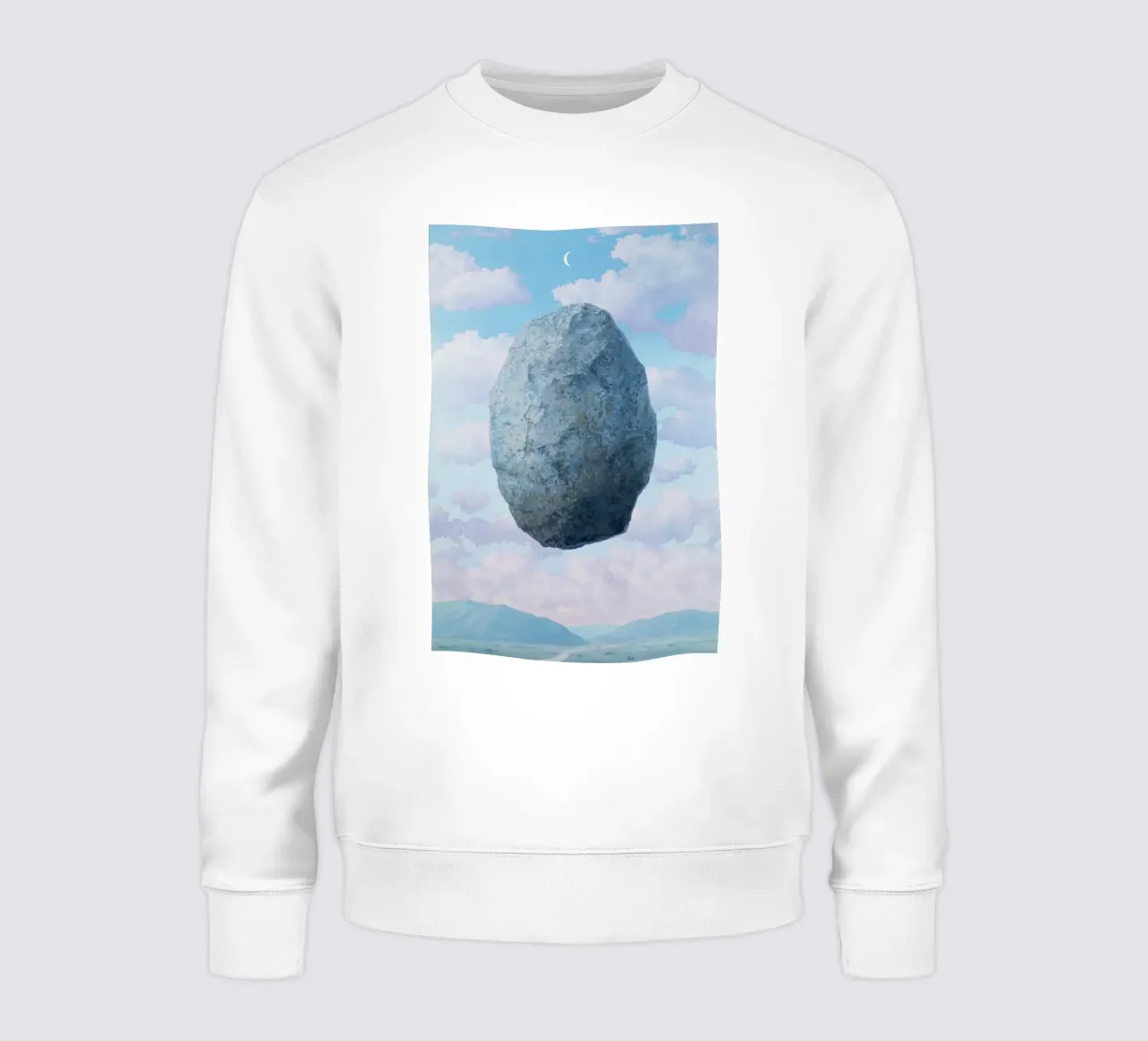 Boulder in the Sky Magritte Sweatshirt von Classic Art Prints
