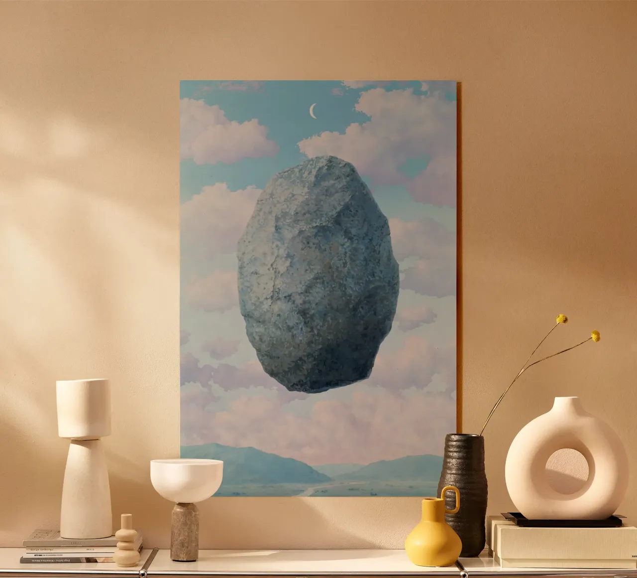 Boulder in the Sky Magritte metacrilato de Classic Art Prints