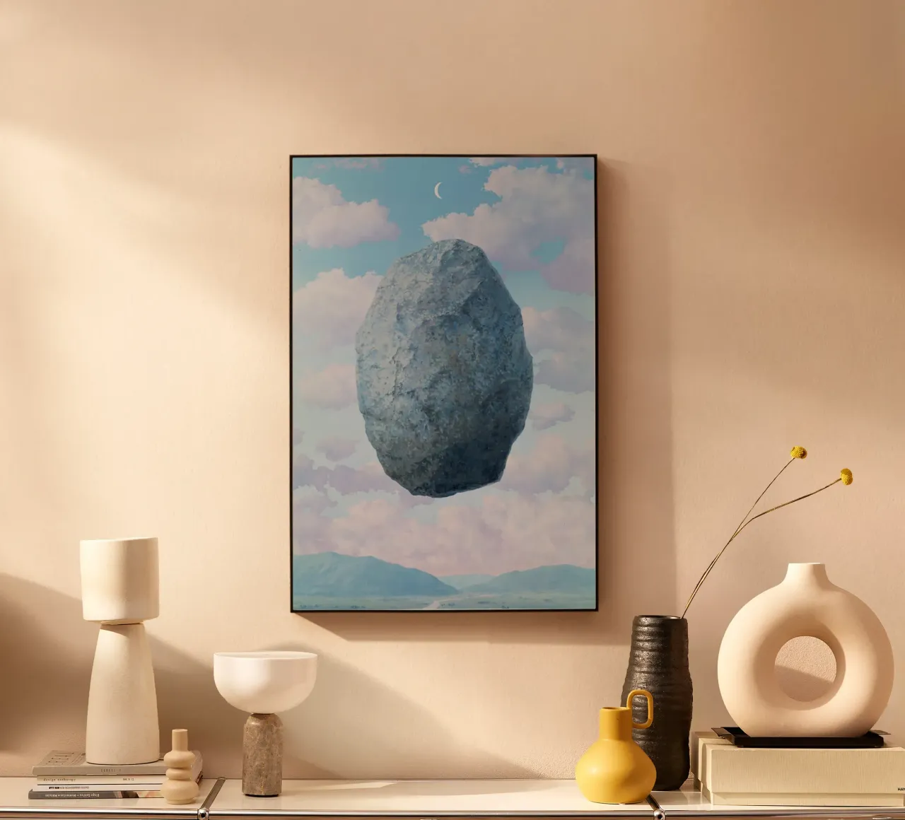 Boulder in the Sky Magritte alluminio dibond da Classic Art Prints