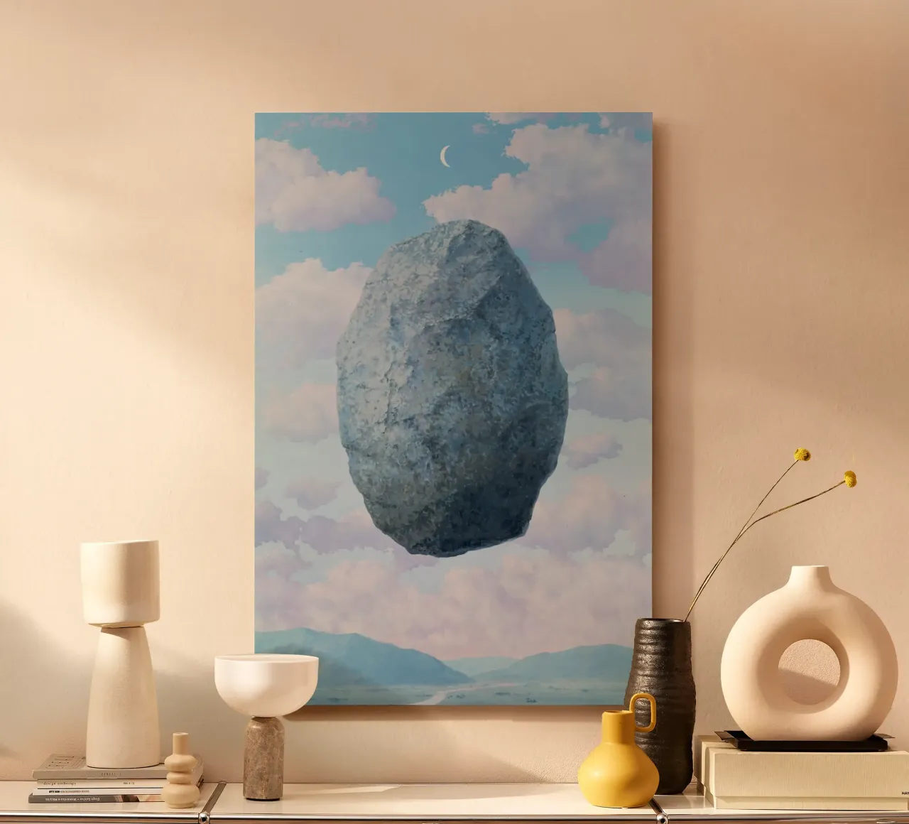 Boulder in the Sky Magritte alluminio dibond da Classic Art Prints