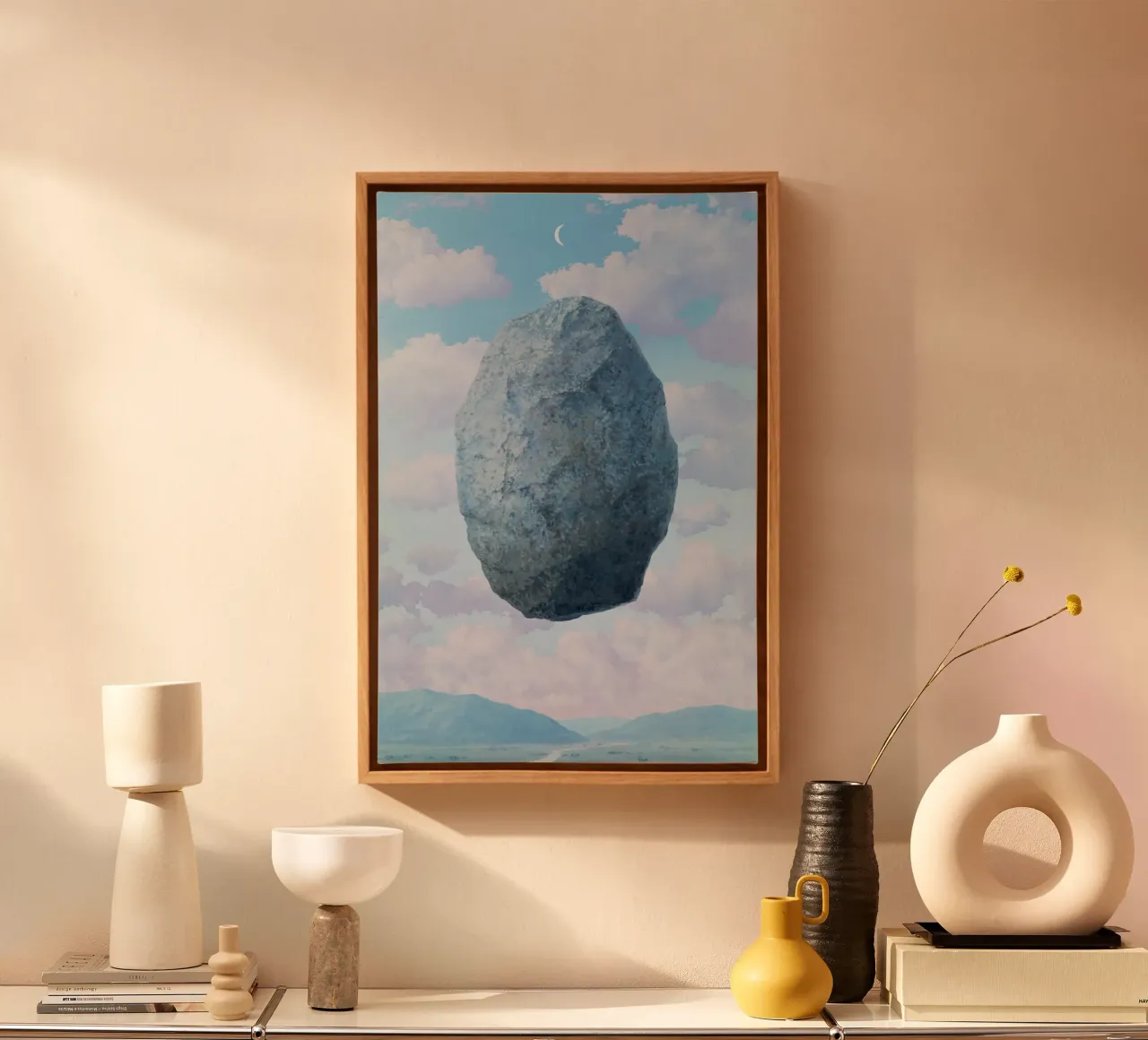 Boulder in the Sky Magritte canvas van Classic Art Prints